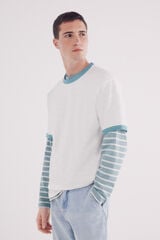 Springfield Camiseta Contraste bege