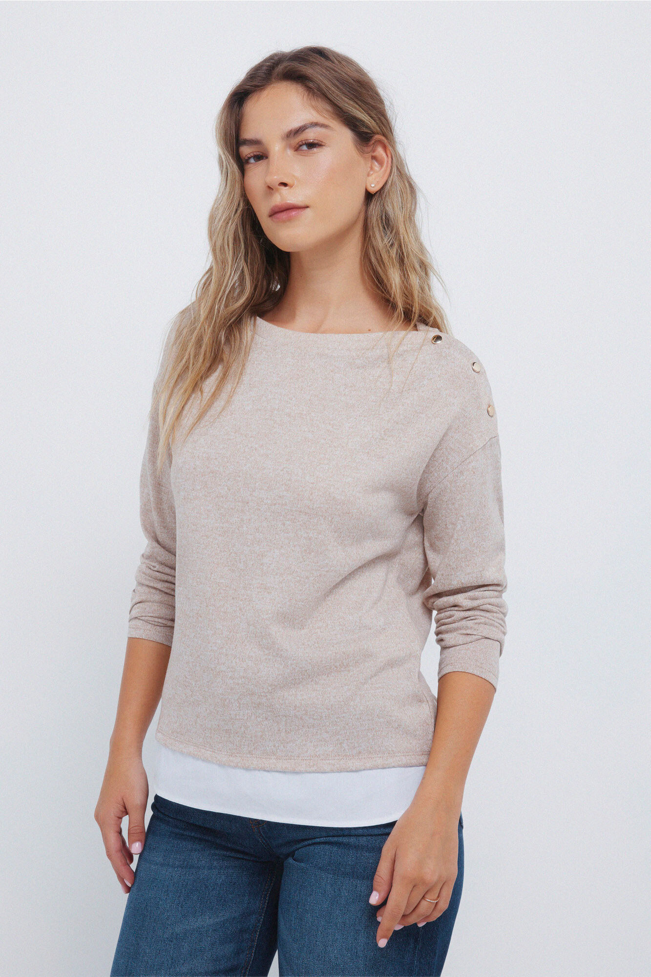 Springfield Camiseta combinada hombro botones