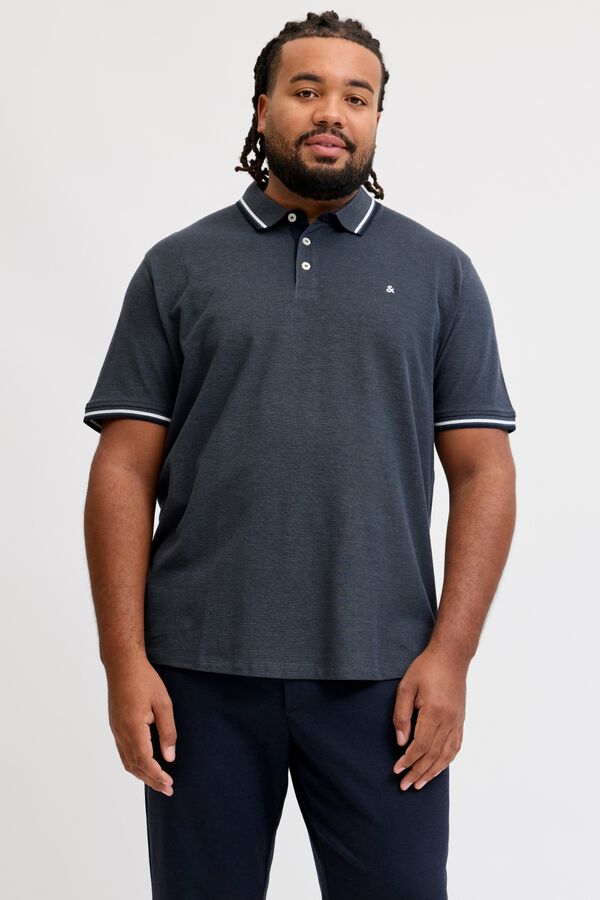 Jack & Jones PLUS Polo regular em piqu&eacute; cinzento