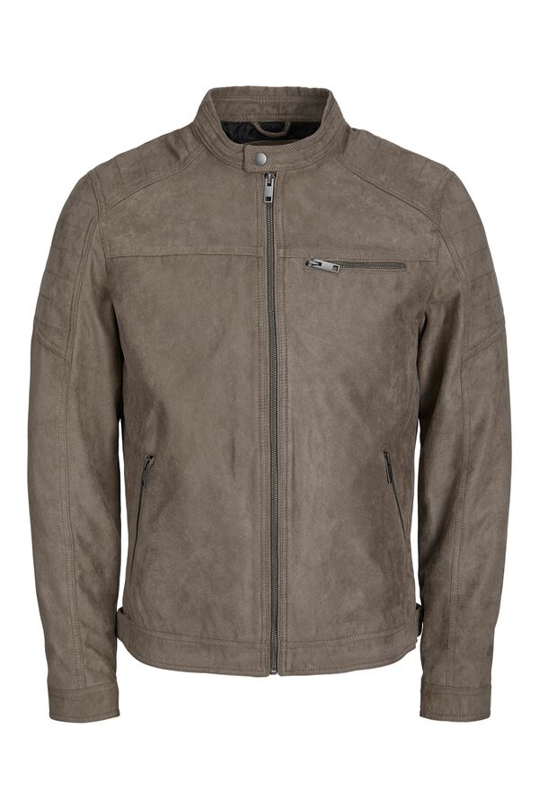 Jack & Jones Blus&atilde;o efeito camur&ccedil;a cinzento