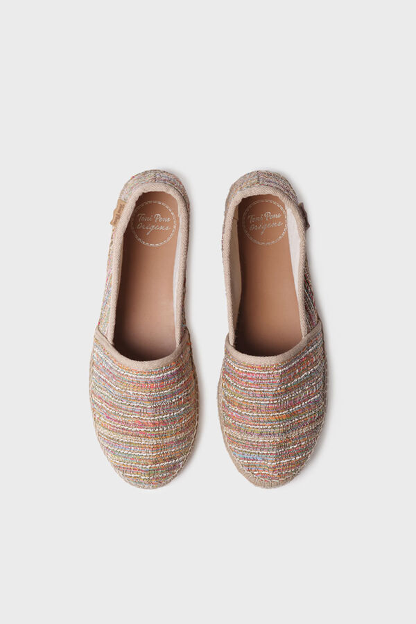 Toni Pons Espadrille meia cunha em ráfia multicolor estampado