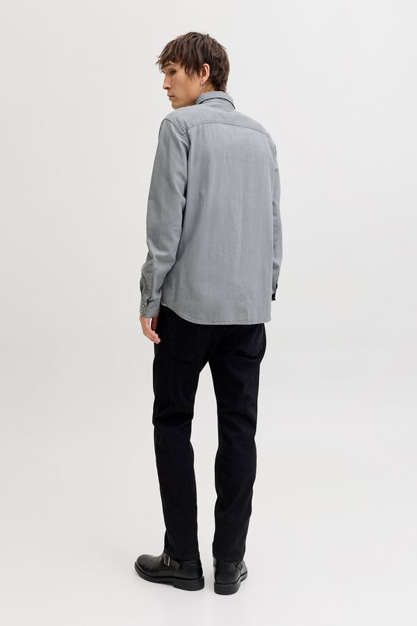 Jack & Jones Camisa de ganga regular cinzento