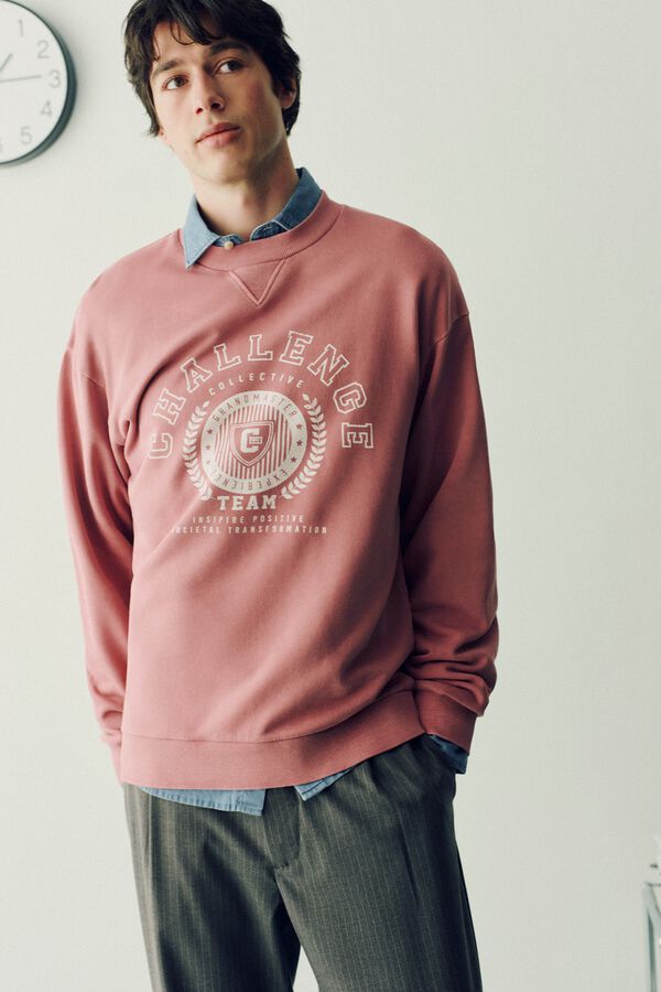 Springfield Sweatshirt efeito tingida  rosa