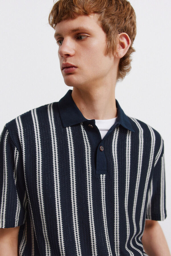 Springfield Polo em estrutura de riscas regular fit azul