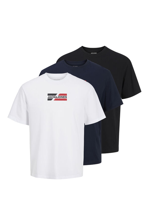 Jack & Jones Pacote com 3 camisetas com logo azul