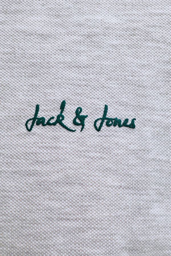 Jack & Jones Polo em piqu&eacute; com logo cinzento