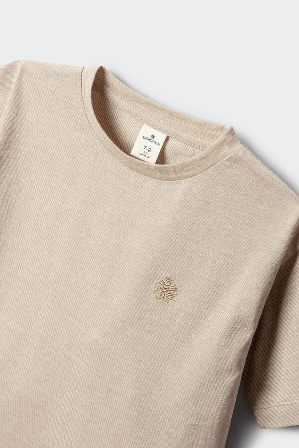 Springfield Kids T-shirt de manga curta com microrriscas para menino bege