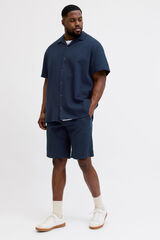 Jack & Jones PLUS Cotton loose fit Bermuda shorts blue