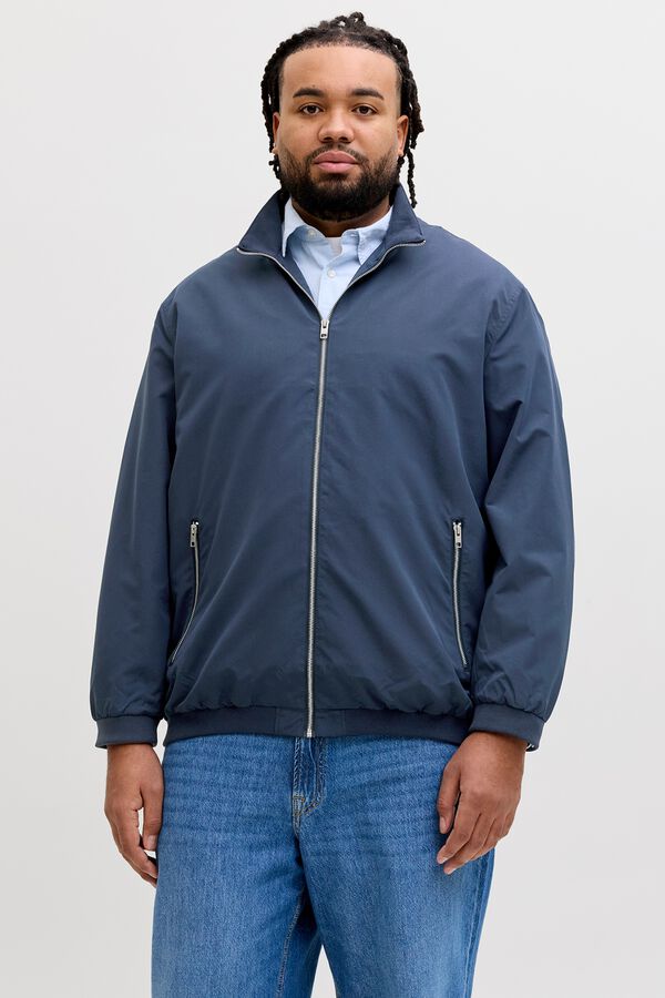 Jack & Jones PLUS high neck bomber jacket blue