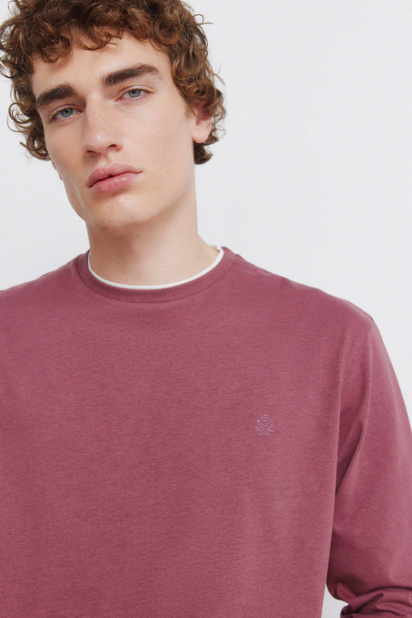 Springfield Camiseta de manga manga comprida com efeito mesclado duplo