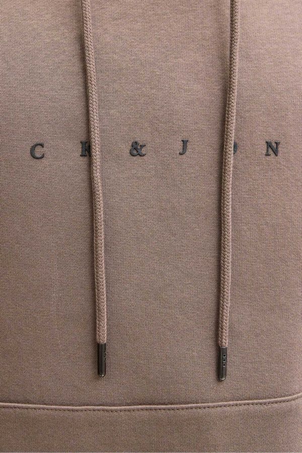 Jack & Jones Sweatshirt logo com capuz cinzento