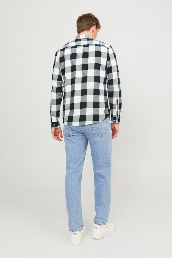 Jack & Jones Camisa slim aos quadrados branco