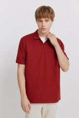 Springfield Polo piqu&eacute; fecho-&eacute;clair regular fit vermelho