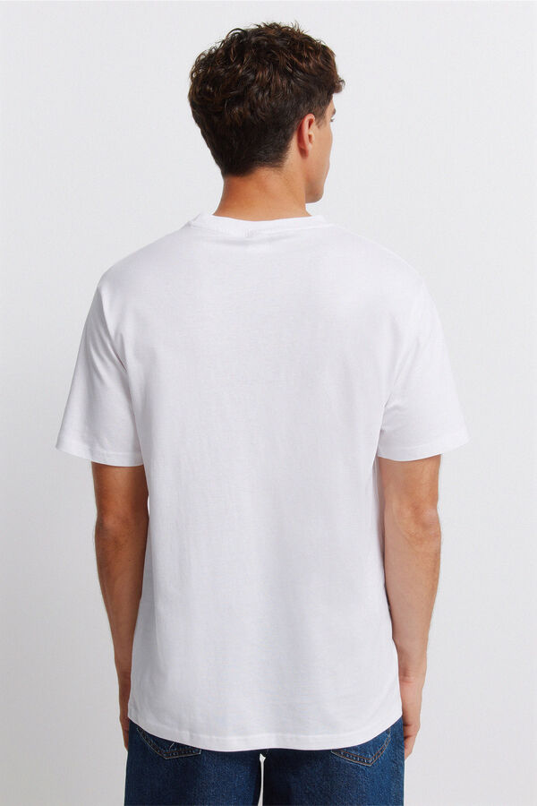 Springfield T-shirt b&aacute;sica com logo Springfield branco