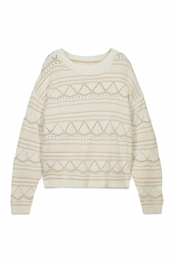 Springfield Camisola de malha pointelle castanho