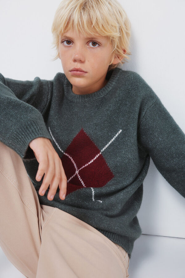 Springfield Kids Jersey rombos caqui niño verde