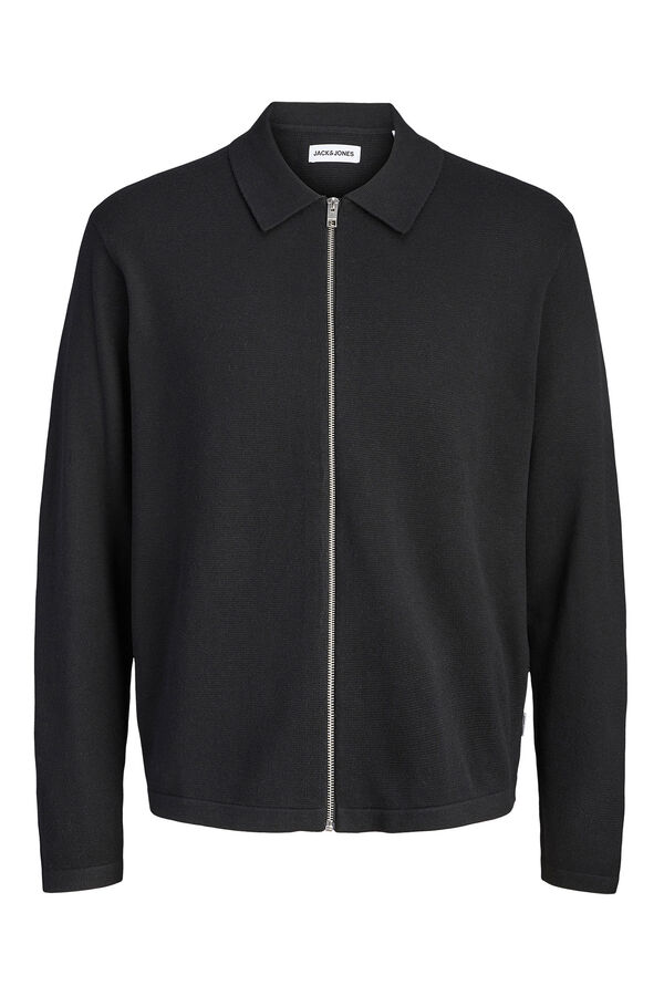 Jack & Jones Casaco de malha b&aacute;sico preto