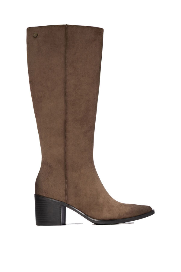 XTI Botas de cano alto com fecho-&eacute;clair cru