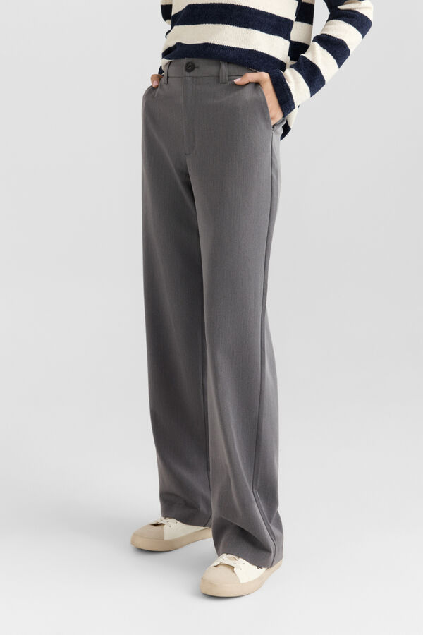 Springfield Cal&ccedil;a tailored com bolsos cinzento