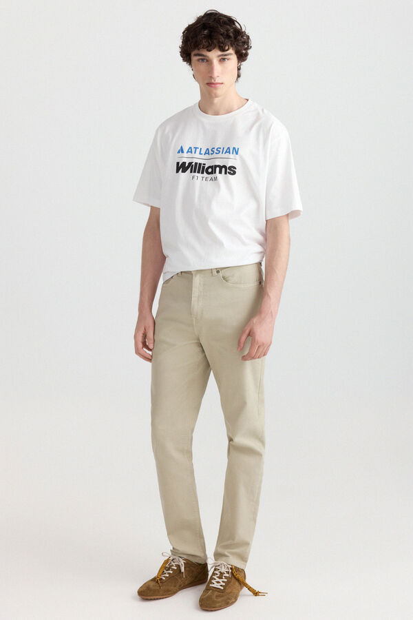 Springfield Cal&ccedil;a 5 bolsos slim lavagem desbotada cru