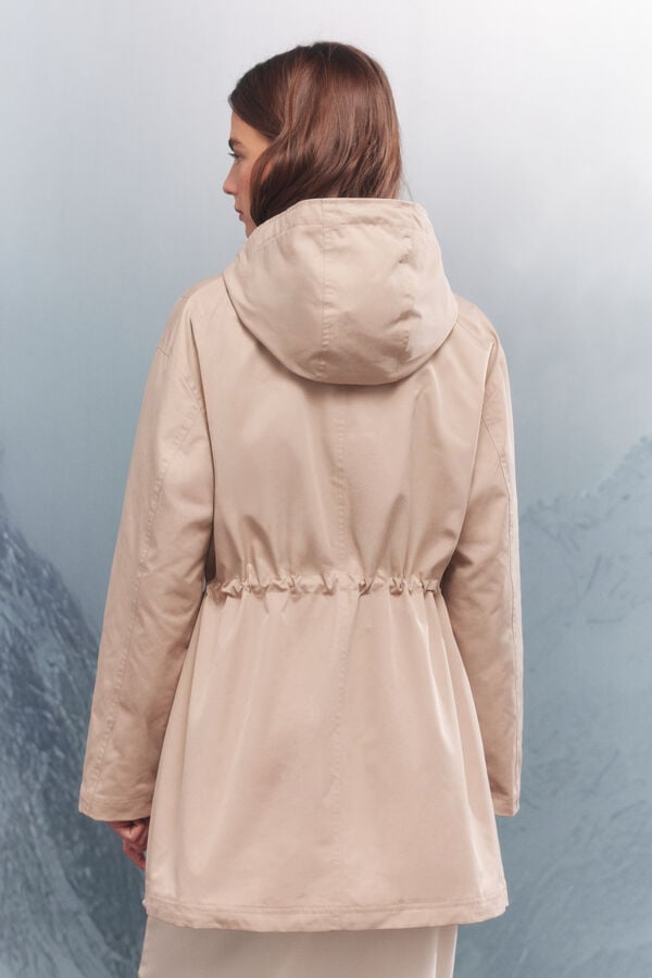 Springfield Parka com capuz repelente à água 2 em 1 camel