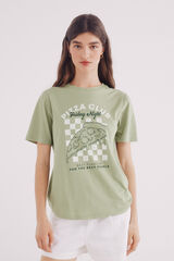 Springfield Camiseta "Clube da Pizza" bege