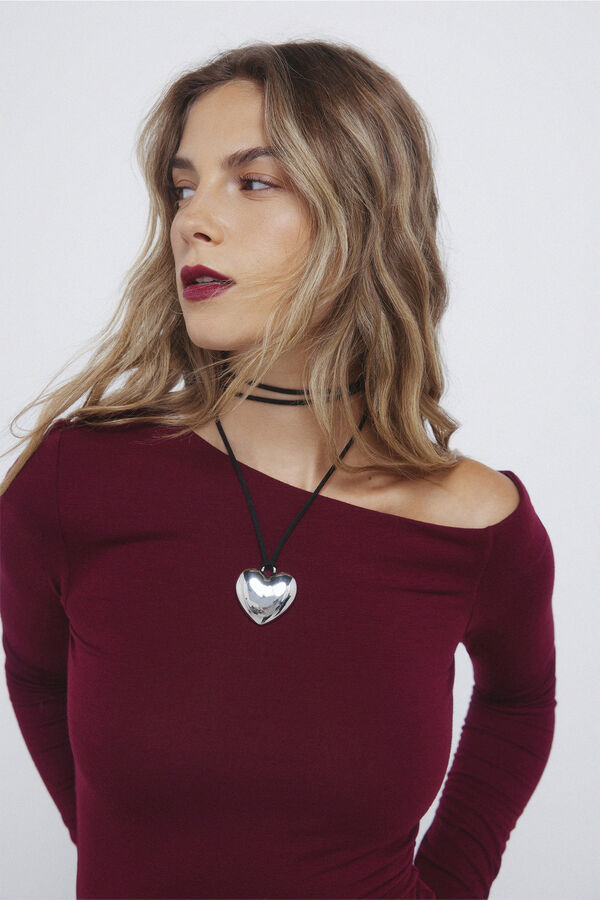 Springfield T-shirt justa com decote assim&eacute;trico vermelho