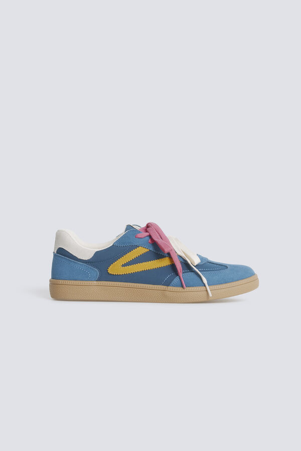 Springfield Sneaker retro em pele azul