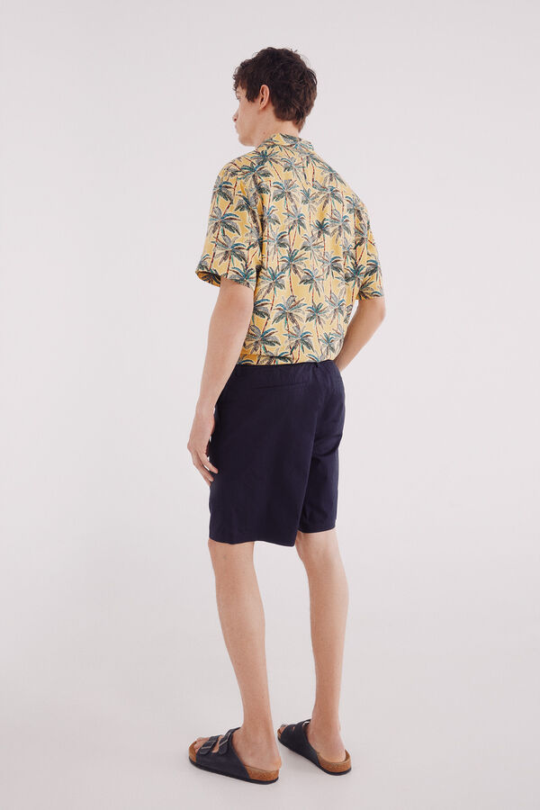 Springfield Comfort fit poplin Bermuda shorts blue