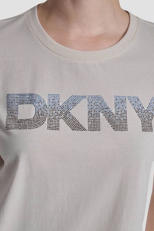 DKNY T-shirt com logo bege