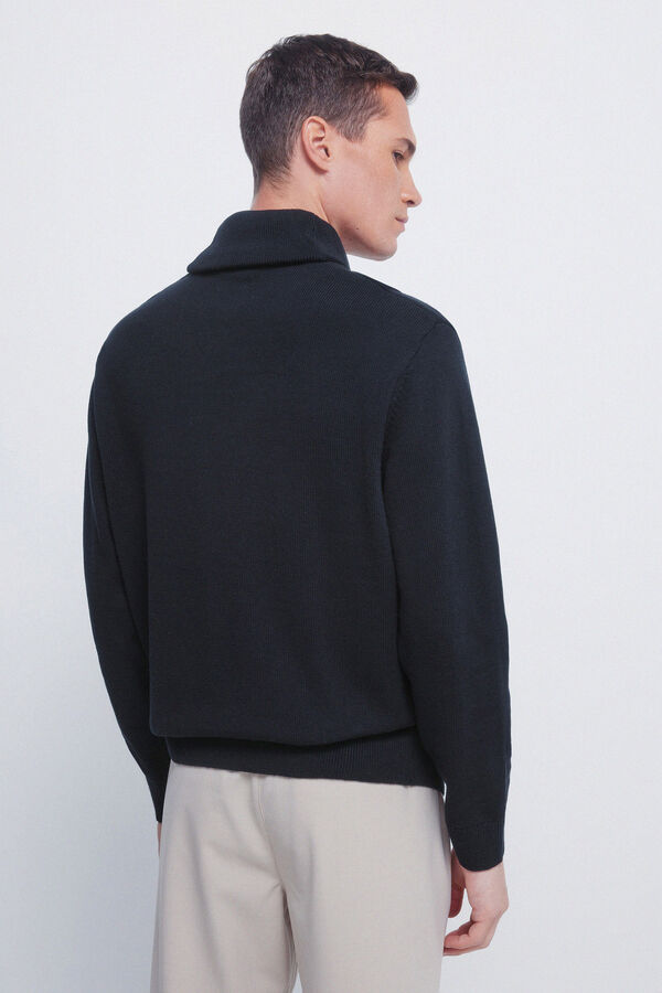 Springfield Tuxedo neck jumper blue