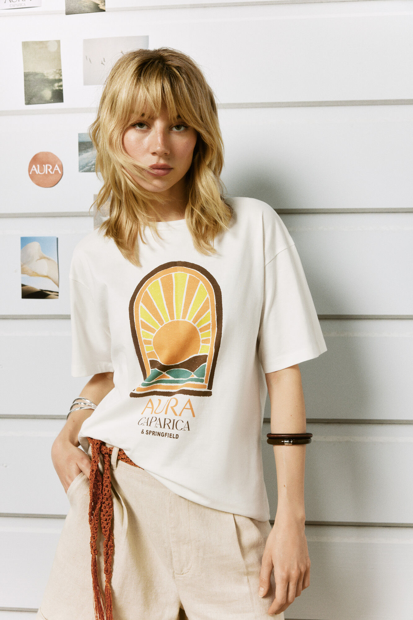 Springfield Camiseta manga corta chiringuito "Aura"