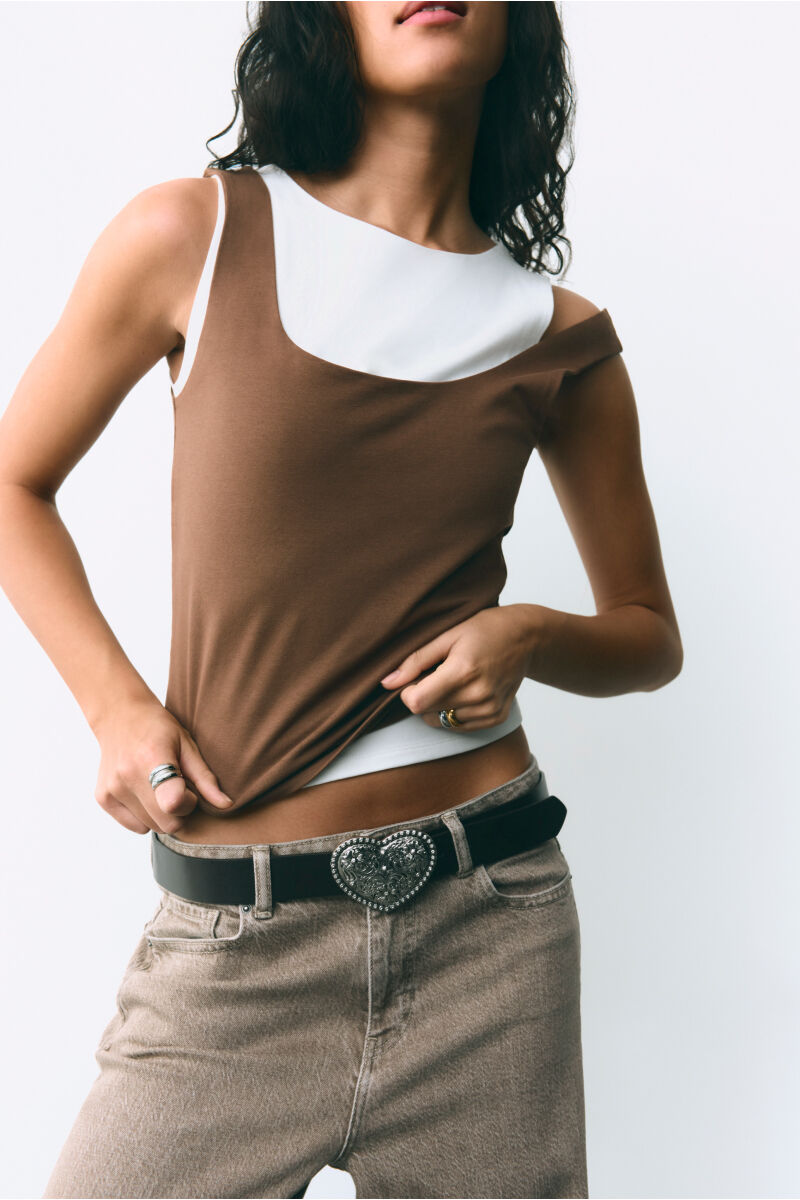 Springfield Camiseta tirantes doble tejido