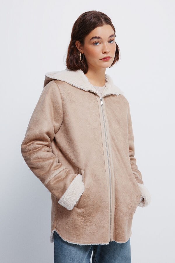 Springfield Casaco com capuz dupla face cru