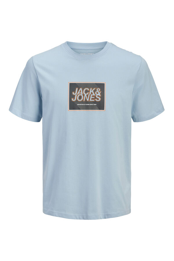 Jack & Jones PLUS T-shirt logo quadrado azul