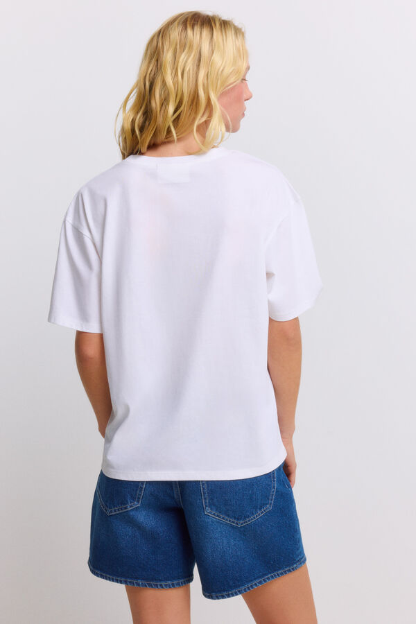 Springfield T-shirt de manga curta "bendito verano" branco
