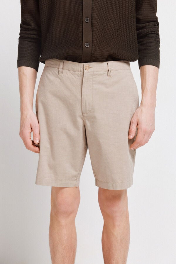 Springfield Bermudas estruturadas bege