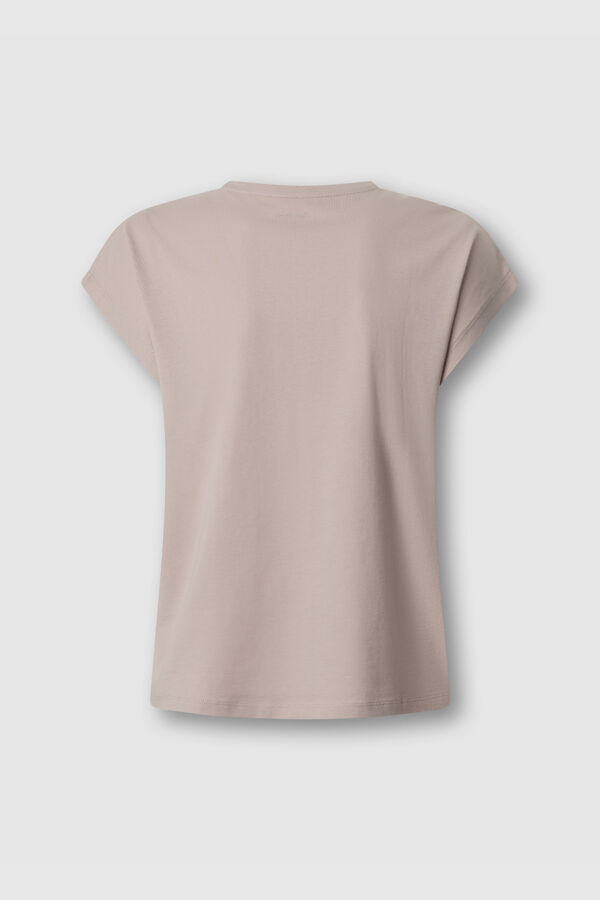 Pepe Jeans T-shirt logo de manga curta rosa
