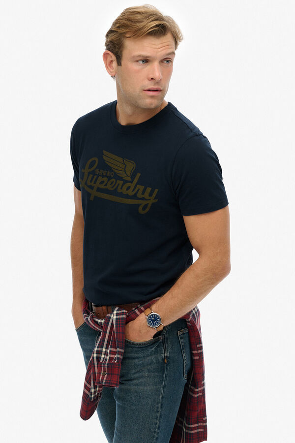 Superdry T-shirt decote redondo azul