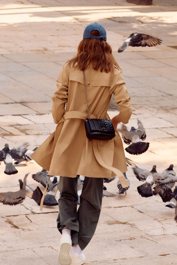 Springfield Belted trench coat nude