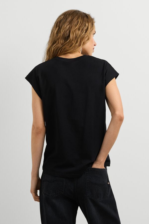 Pepe Jeans T-shirt slim manga curta preto