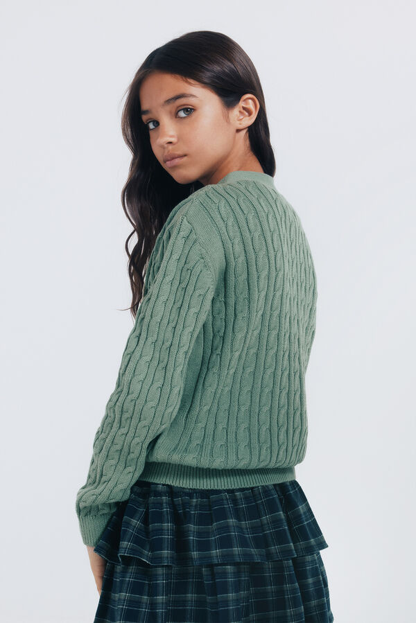 Springfield Kids Cardigan universitário feminino verde