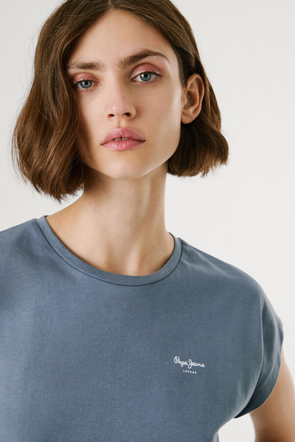 Pepe Jeans Camiseta Logo Estampado Fit Slim azul