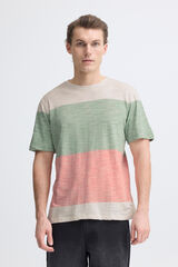 Blend T-shirt de Manga Curta &agrave;s Riscas borgonha