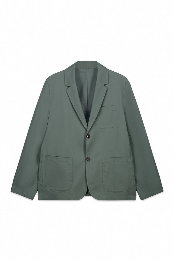 Springfield Blazer em algod&atilde;o verde