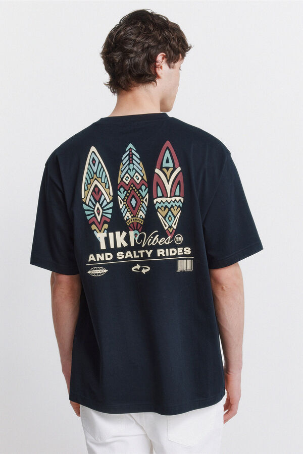 Springfield T-shirt tiki vibes azul