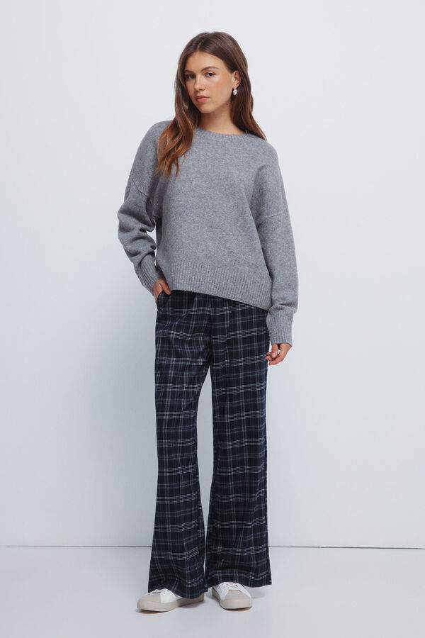 Springfield Camisola liso de gola redonda vermelho