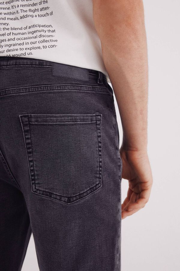 Springfield Calça jeans slim cinza escuro cinzento
