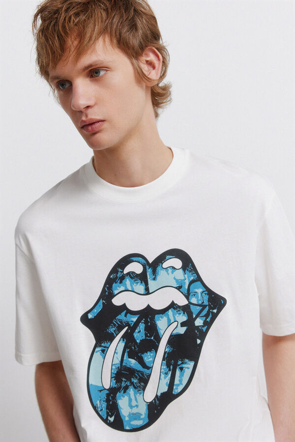 Springfield T-shirt Rolling Stones bege