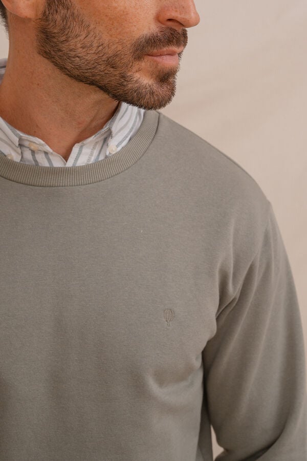 Celopman Sweatshirt básico com gola redonda  verde